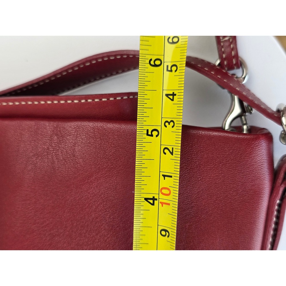 Coach Legacy Demi Mini Hobo Bag Y2K red leather contrast stitching silver-tone - Picture 14 of 15